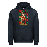 Navy merry christmas reindeer Urban Hoodie - MaliasSmallBusiness