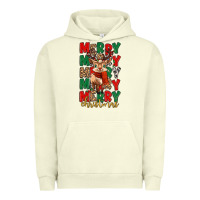 Pigment Pistachio merry christmas reindeer Urban Hoodie - MaliasSmallBusiness