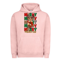Pigment Salmon merry christmas reindeer Urban Hoodie - MaliasSmallBusiness