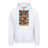 White merry christmas reindeer Urban Hoodie - MaliasSmallBusiness