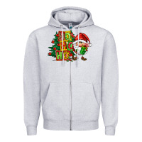 Heather Grey ho ho ho santa gnomes Zipper Hoodie - FaDigitalArtStudio