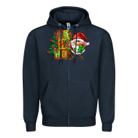 Navy ho ho ho santa gnomes Zipper Hoodie - FaDigitalArtStudio