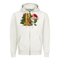 Oatmeal Heather ho ho ho santa gnomes Zipper Hoodie - FaDigitalArtStudio