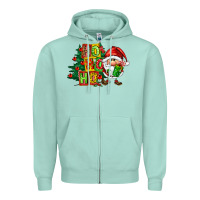 Seafoam ho ho ho santa gnomes Zipper Hoodie - FaDigitalArtStudio