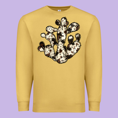 Cowhide Cactus Premium Sweatshirt Designed By Jahusdesignshop