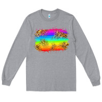 Heather Grey pride flag Long Sleeve Tee - Zillion Design Studio