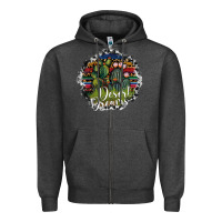 Charcoal Heather desert derams Zipper Hoodie - SublimationCraftShop