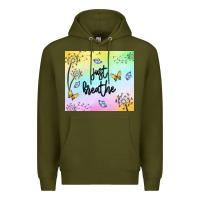 Army Green just breathe Premium Hoodie - MaliasSmallBusiness