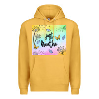 Mustard just breathe Premium Hoodie - MaliasSmallBusiness