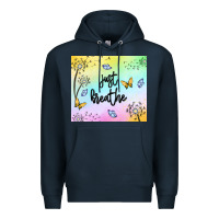 Navy just breathe Premium Hoodie - MaliasSmallBusiness