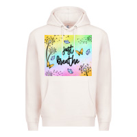 Pale Pink just breathe Premium Hoodie - MaliasSmallBusiness