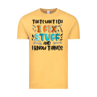 Vintage Mustard thats what i do i fix stuff and i know things Vintage Tee - MaliasSmallBusiness