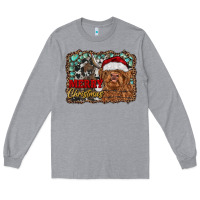 Heather Grey merry Christmas highland cow Long Sleeve Tee - RanaPortraitStore