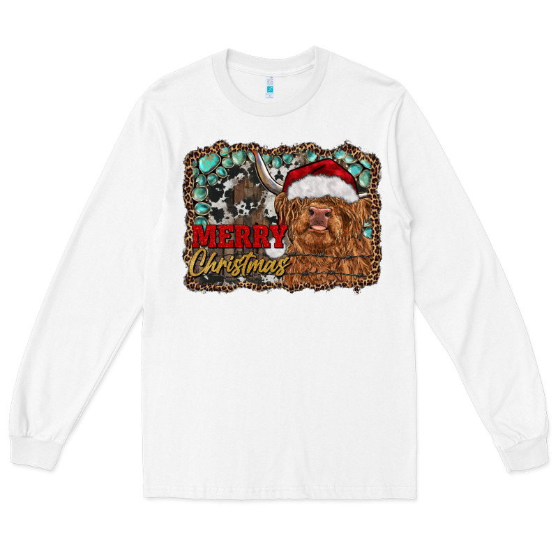 Merry Christmas Highland Cow Long Sleeve Tee by RanaPortraitStore | Teevron