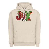 Pigment French Oak Joy Black Santa Urban Hoodie - MaliasSmallBusiness