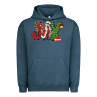 Pigment Midnight Navy Joy Black Santa Urban Hoodie - MaliasSmallBusiness