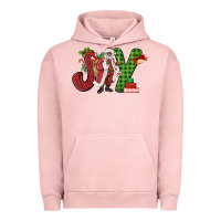 Pigment Salmon Joy Black Santa Urban Hoodie - MaliasSmallBusiness