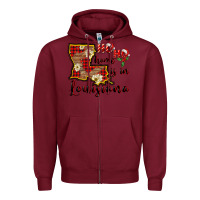 Burgundy ho ho home is in louisiana Zipper Hoodie - FaDigitalArtStudio
