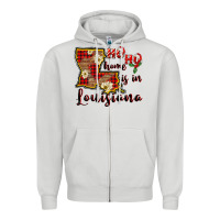 Dove Grey ho ho home is in louisiana Zipper Hoodie - FaDigitalArtStudio