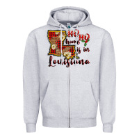 Heather Grey ho ho home is in louisiana Zipper Hoodie - FaDigitalArtStudio