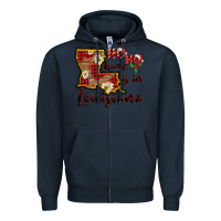 Navy ho ho home is in louisiana Zipper Hoodie - FaDigitalArtStudio