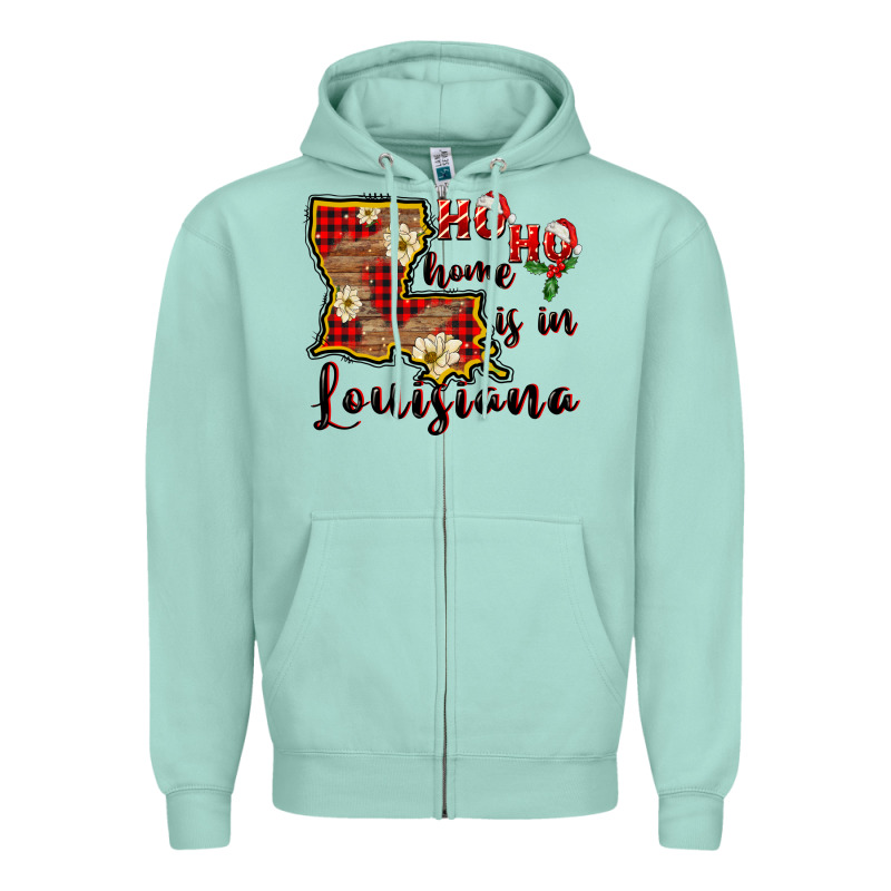 Ho Ho Home Is In Louisiana Zipper Hoodie by FaDigitalArtStudio | Teevron