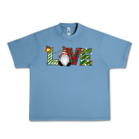 Pebble Blue Christmas Love Gnome Urban Heavy Tee - RanaPortraitStore
