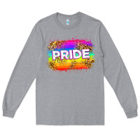 Heather Grey pride flag Long Sleeve Tee - Zillion Design Studio