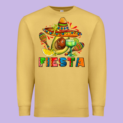 Fıesta With Avocado And Sombrero Premium Sweatshirt Designed By Adodesignshop
