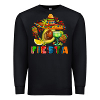 Black fıesta with avocado and sombrero Premium Sweatshirt - AdoDesignShop