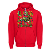 Red Lucky saurus st.patricks day Zipper Hoodie - Neo Western