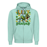 Lucky Saurus St.patricks Day Zipper Hoodie | Teevron