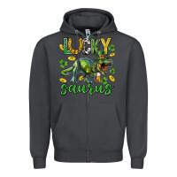 Smoke Lucky saurus st.patricks day Zipper Hoodie - Neo Western