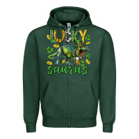 Sports Green Lucky saurus st.patricks day Zipper Hoodie - Neo Western