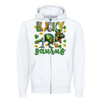 White Lucky saurus st.patricks day Zipper Hoodie - Neo Western