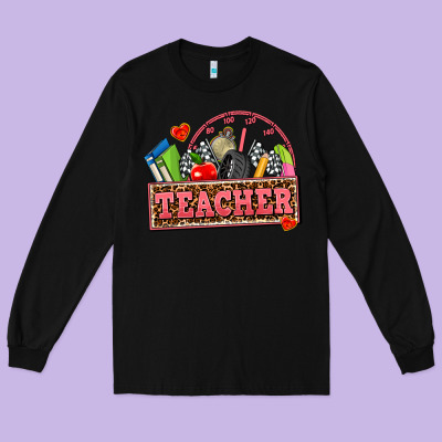Race Teacher Long Sleeve Tee Designed By Adodesignshop