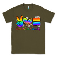 Army Green peace love equality Classic Tee - Zillion Design Studio