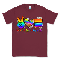 Burgundy peace love equality Classic Tee - Zillion Design Studio