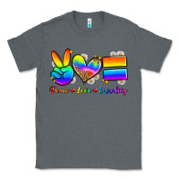 Charcoal Heather peace love equality Classic Tee - Zillion Design Studio
