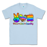 Dusty Blue peace love equality Classic Tee - Zillion Design Studio