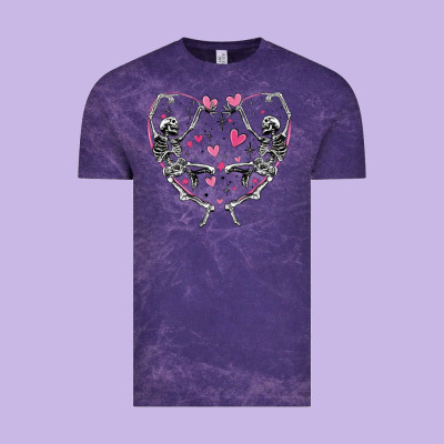 Vintage Tee valentines day skeleton