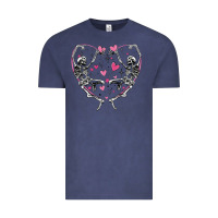 Vintage Denim valentines day skeleton Vintage Tee - MaliasSmallBusiness
