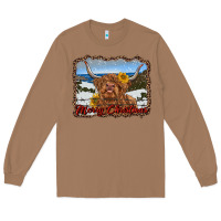 Toasted Coconut merry christmas highland cow with farm Long Sleeve Tee - RanaPortraitStore