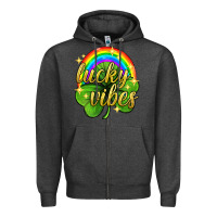 Charcoal Heather Lucky vibes st. patricks day Zipper Hoodie - Neo Western
