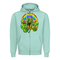 Seafoam Lucky vibes st. patricks day Zipper Hoodie - Neo Western