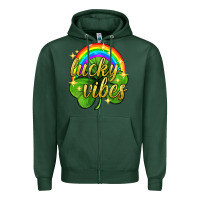 Sports Green Lucky vibes st. patricks day Zipper Hoodie - Neo Western