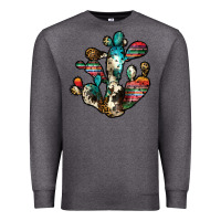 Charcoal Heather serape cactus Premium Sweatshirt - JahusDesignShop
