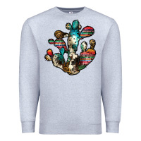 Heather Grey serape cactus Premium Sweatshirt - JahusDesignShop