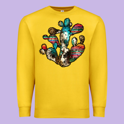 Serape Cactus Premium Sweatshirt Designed By Jahusdesignshop