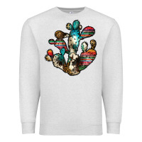 Oatmeal Heather serape cactus Premium Sweatshirt - JahusDesignShop